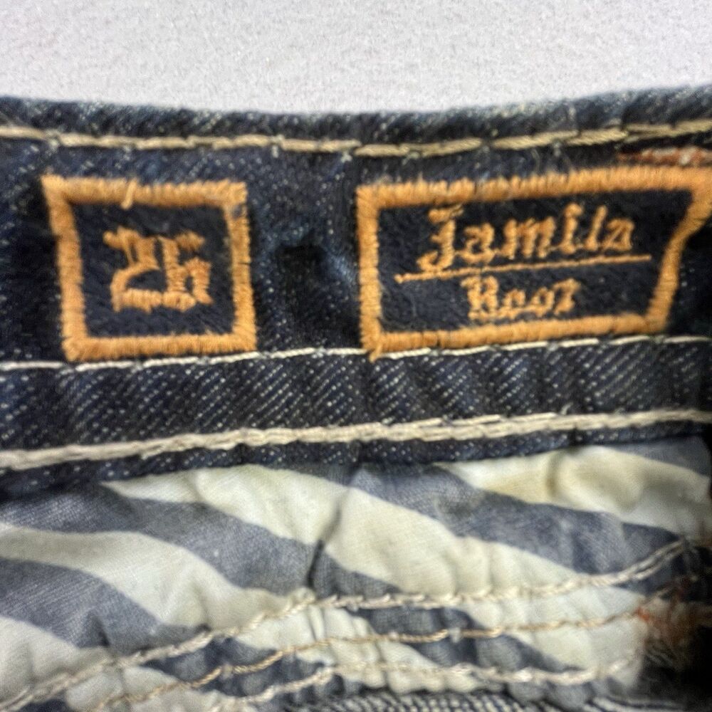 Rock Revival Jamila Boot Jeans Women's 26 Embellished Flap Pocket Distressed - Picture 10 of 16